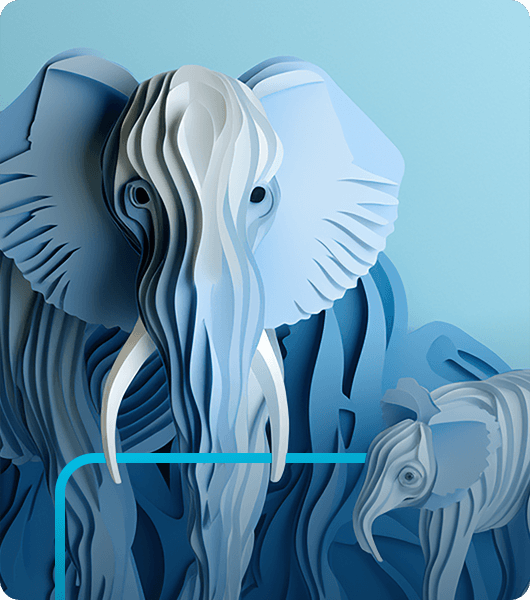 An illustration of a herd of elephants